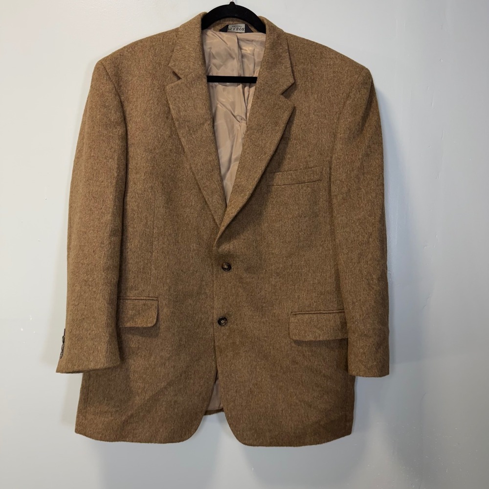 Jos A Bank Mens 46R Brown 100% Camel Hair Two Button Blazer Sport Coat 7022